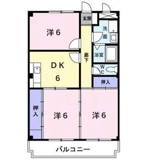 ハピネス坂口【3階】の間取り