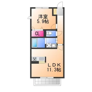 グリシーヌなかもず【2階】の間取り