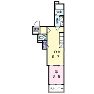 F asecia クローバー【1階】の間取り
