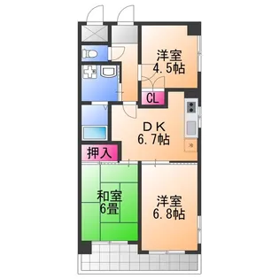 サンパレス北花田【1階】の間取り