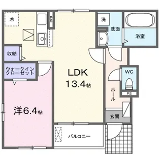 ペルラ北花田【1階】の間取り