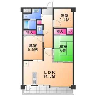 フローラ南館【3階】の間取り