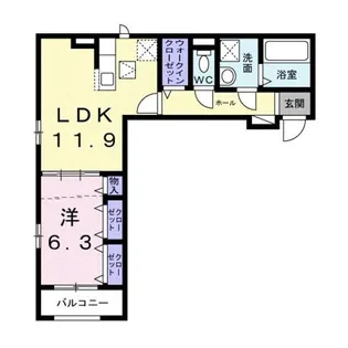 キャスロック北花田【1階】の間取り
