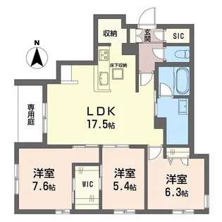 メゾン エディアン 新金岡【1階】の間取り