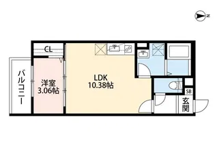 シャン・ルミエールおおとり【1階】の間取り