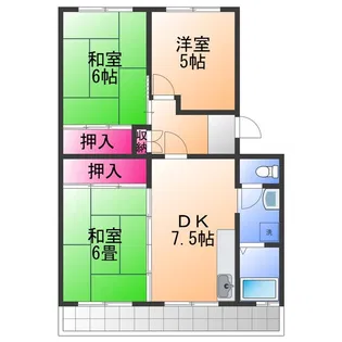 コープ野村浜寺公園4棟【2階】の間取り