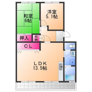 コープ野村浜寺公園2棟【4階】の間取り