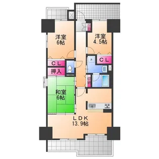 ライブヒルズ鳳【8階】の間取り