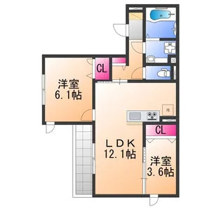 リヴィエール桜之町東【1階】の間取り