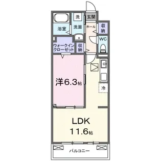 ポムドパン北花田【1階】の間取り