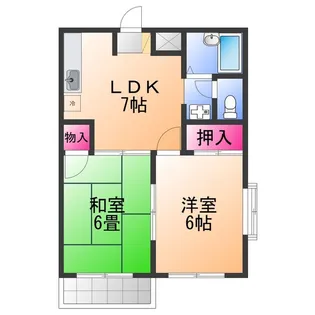 リバティー北花田【1階】の間取り
