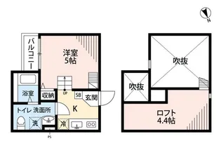 Casa del canario 諏訪ノ森【1階】の間取り