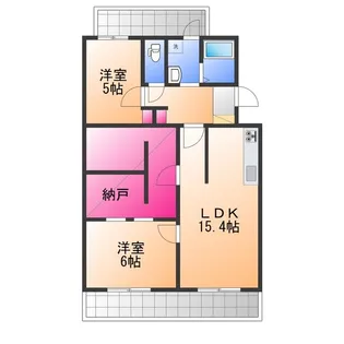 中百舌鳥グリーンハイツ【2階】の間取り