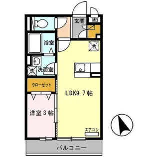 シャトレ清風【3階】の間取り