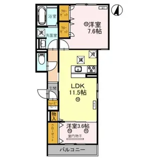 Clashist常磐町【1階】の間取り