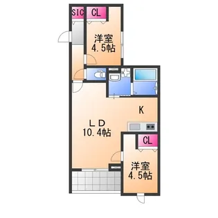 STELLA VITA石津【3階】の間取り