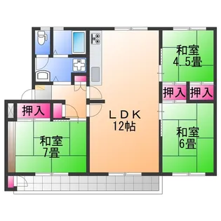 新金岡第2住宅6棟【3階】の間取り