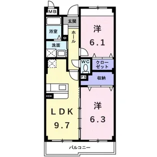 インヴィテ・ボヌールⅡ番館【2階】の間取り