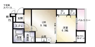 アンシャンテS北野田【2階】の間取り