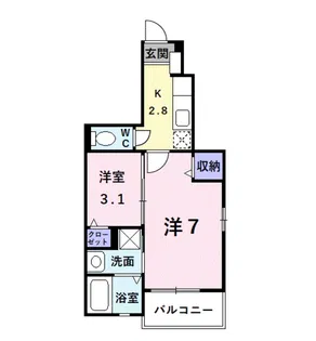 プチフローラ 北野田Ⅲ【1階】の間取り