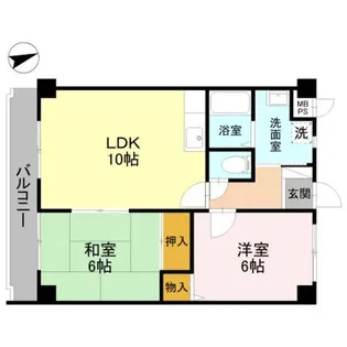 サンライズ三国ヶ丘【4階】の間取り