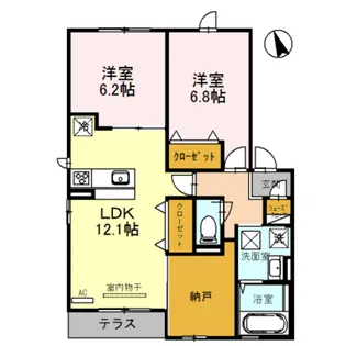 シンセリティ石津 B棟【1階】の間取り