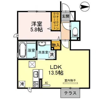 セジュール和の郷 B棟【1階】の間取り