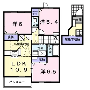 キャンパニュールB棟【2階】の間取り