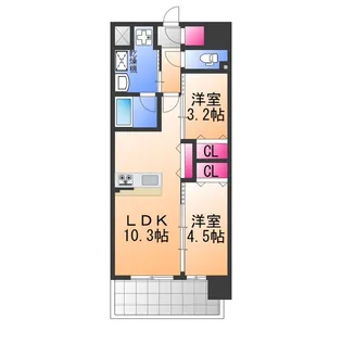 スプランディッド新金岡【3階】の間取り