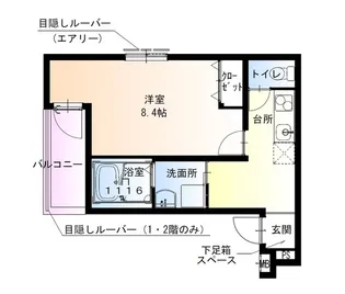 フジパレス初芝駅東Ⅰ番館【2階】の間取り