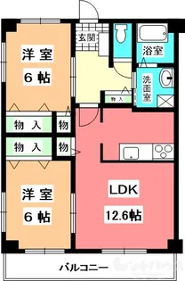 フォブール栗林【3階】の間取り