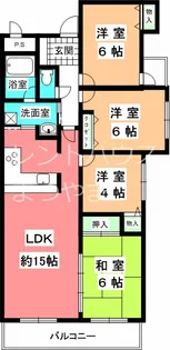 KマンションNo.3【205号室】の間取り