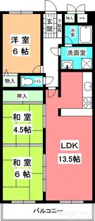 KマンションNo.3【702号室】の間取り