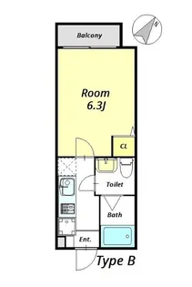 East Flat 松戸【202号室】の間取り