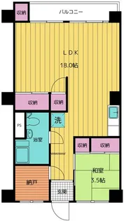 リンデンハイム白山【1号室】の間取り