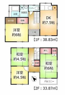 千葉県鎌ケ谷市北中沢3丁目【一戸建】の間取り