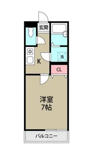 リバーベルのぎく野(E−214)【107号室】の間取り