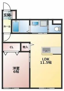 サンフォリアA【102号室】の間取り