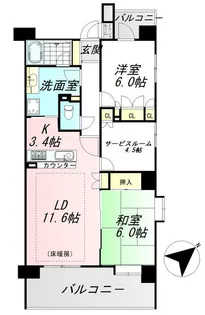 ローヤルシティ北松戸【1号室】の間取り