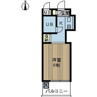 ロザール鎌ヶ谷【208号室】の間取り