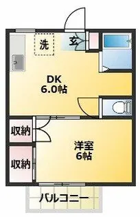 さつきコーポ【201号室】の間取り