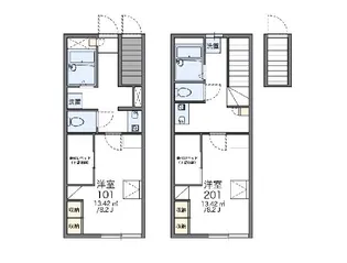 レオパレスグリーンレーベル【201号室】の間取り