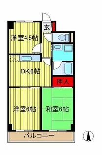 コーポ西初石【3階】の間取り
