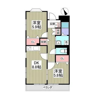 メゾン・ラフィーネⅡ【202号室】の間取り