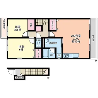 ルミナスコート馬橋【202号室】の間取り