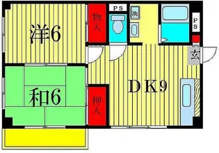レクコーポ北小金B棟【402号室】の間取り