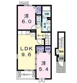 マリージョアⅡ【201号室】の間取り