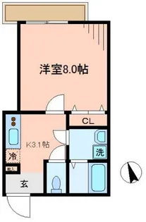 クレシア北松戸【102号室】の間取り