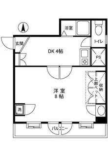 キャッスルマンション松戸【402号室】の間取り