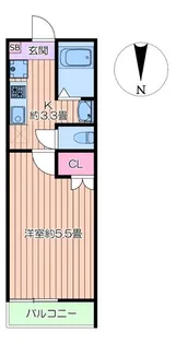 Cat Court Kogane【102号室】の間取り